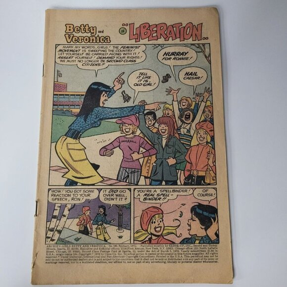 Betty Veronica No 182 February 1971 Archie Comics No Cover Scrapbook Paper Craft - Picture 1 of 11